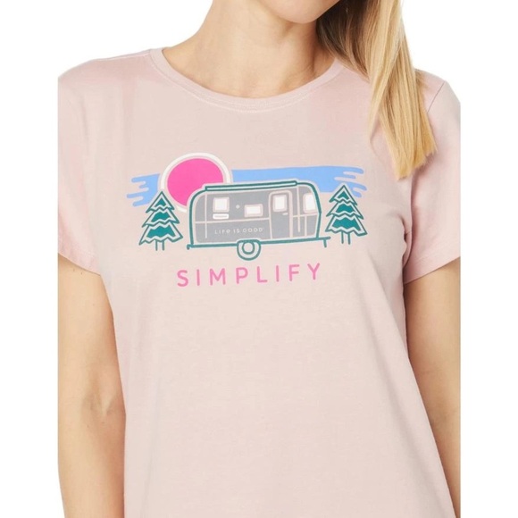 Life is Good Pink Graphic Simplify Pink T-Shirt Tee Size M - Picture 3 of 9